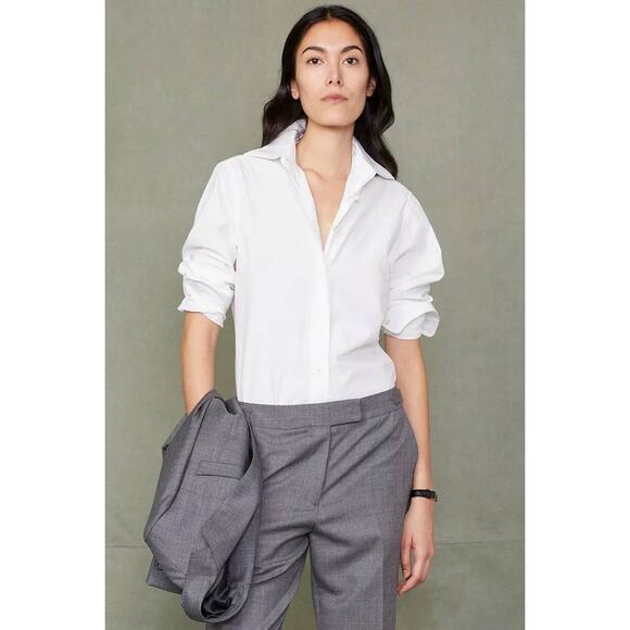 Officine Generale Ella Cotton Poplin Shirt in White M - Picture 1 of 4